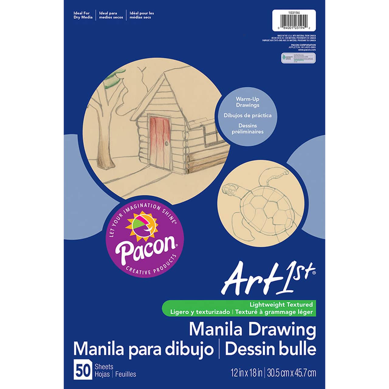 4 Packs: 6 Packs 50 ct. (1,200 total) Art1st® Manila Drawing Paper, 12" x 18"